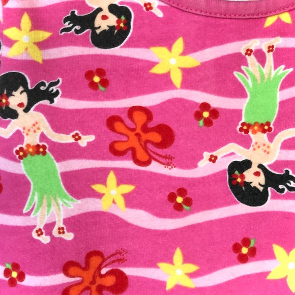 Kids Summer Floral Stripe Pink Red Yellow Hawaiian Hula Dress Oriental Trading - Picture 10 of 10